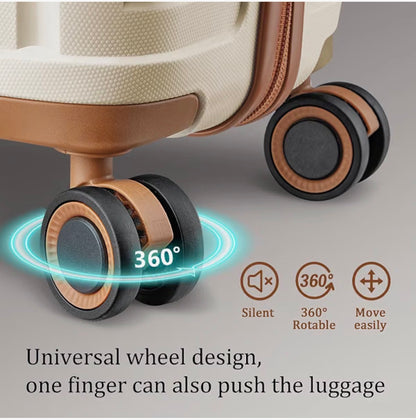 Joyway Luggage Sets 10 Piece PP Hardshell Carry on Suitcase, Travel Lightweight Carry-on with Double Spinner Wheels and TSA Lock (Beige Brown) (New in Box)