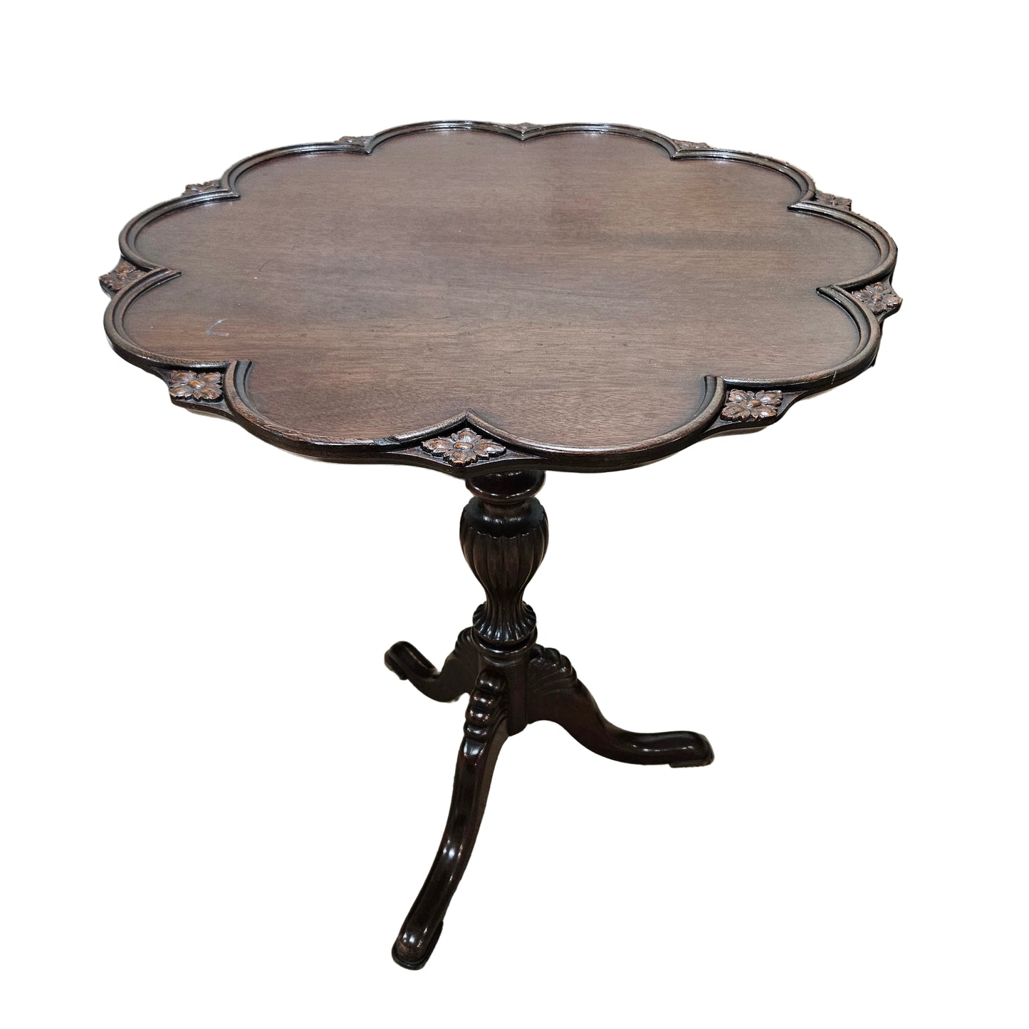 Mahogany Pie Crust Tilt Top Table