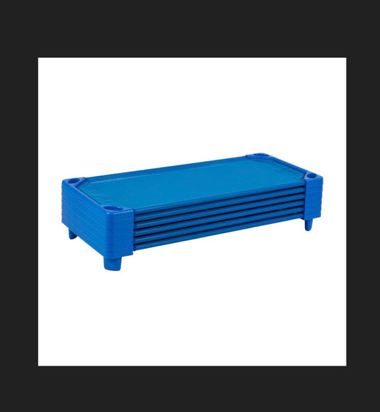 ECR4Kids Streamline Cot, Ready To Assemble, Standard Size, Daycare Essentials 6 Pack (Blue) (New in Box)
