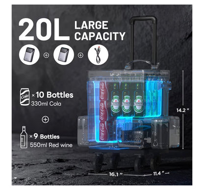 Litheli 12 Volt Portable Refrigerator with 2 U20 Batteries, 20L/21Q Car Fridge, Portable Freezer, Compressor Cooler with 12V/24 DC for Outdoor Camping Overlanding Truck RV SUV Van (Charcoal Gray) (New in Box)