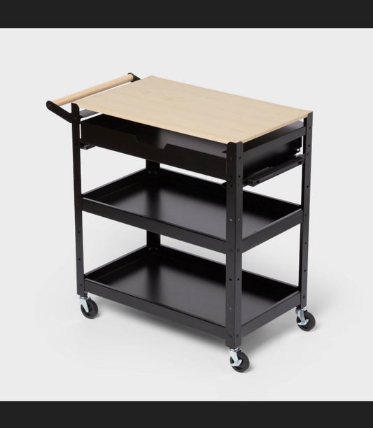 3 Tier Metal Rolling Service Cart (New in Box)