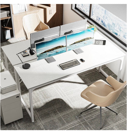 Huuger Computer Desk, 70 Inch Office Desk, Gaming Desk with Storage, Writing Desk for Home Office, Study, Long Simple Desk, Large Legroom, Metal Frame (White) (New in Box)