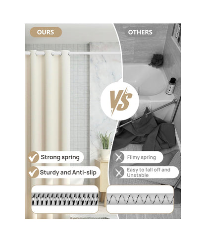 Heavy Duty Tension Curtain Rod by EZFurni, 42 to 76 Inches, Anti-Slip Spring Loaded Curtain Rods No Drilling, Apartment Renter Friendly Tension Rod for Windows, Bathroom, Closet & Doors (White) (New in Box)