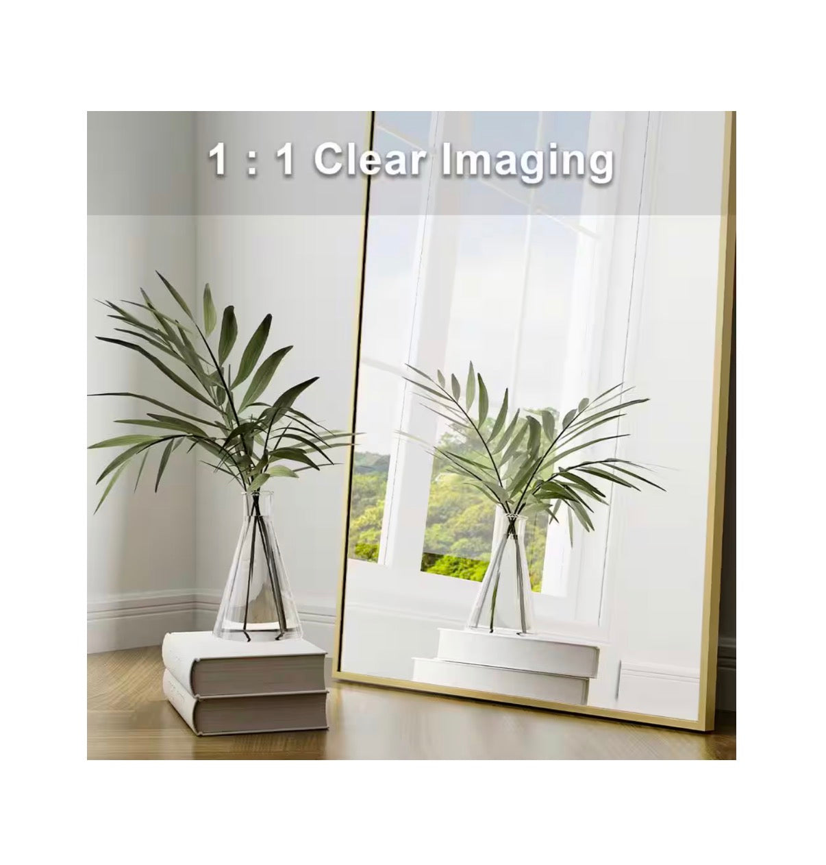 18 Inch X 58 Inch Arched Gold Modern Aluminum Alloy Framed Full Length Mirror Wall Mirror (New in Box)