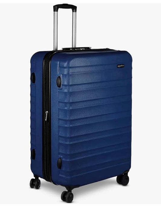 Amazon Basics 30 Inch Hardside Large Checked Luggage with Multi-Directional Wheel, Expandable for Up to 15% More Space, Scratch-Resistant Hardshell (Navy Blue) (New in Box)