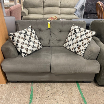 Grey Upholstered Loveseat