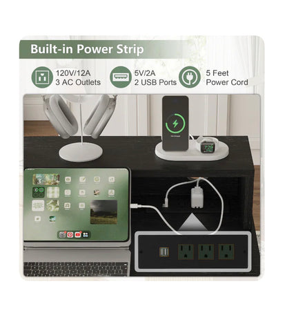 Office Desk Computer Table with Power Outlets and Monitor Stand 59 Inch Modern/Contemporary (White) (New in Box)