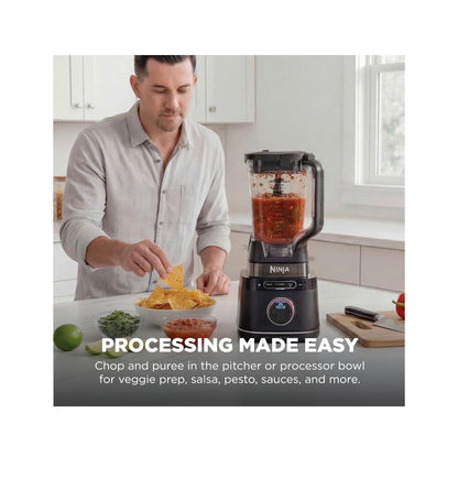 Ninja Kitchen System, Blendsense Tech, 72 Oz, 1800PW, For Smoothies, Cookie Dough, Salsa & More, 8 Cup Processor Bowl, 24 Oz Cup, (Black) (New in Box)