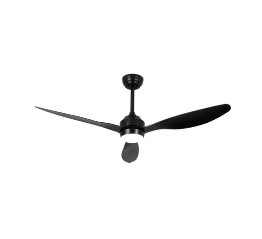 52 Inch Matte Black/Black Downrod Mount Modern 6 Speed Reversible Ceiling Fan w/ LED Light Remote Control, Downrod, Timer (New in Box)