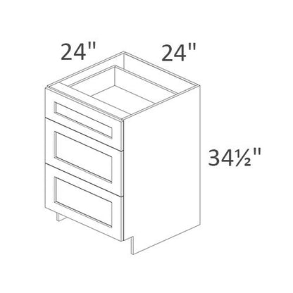 Base Cabinet D24-3 (Three Drawers)