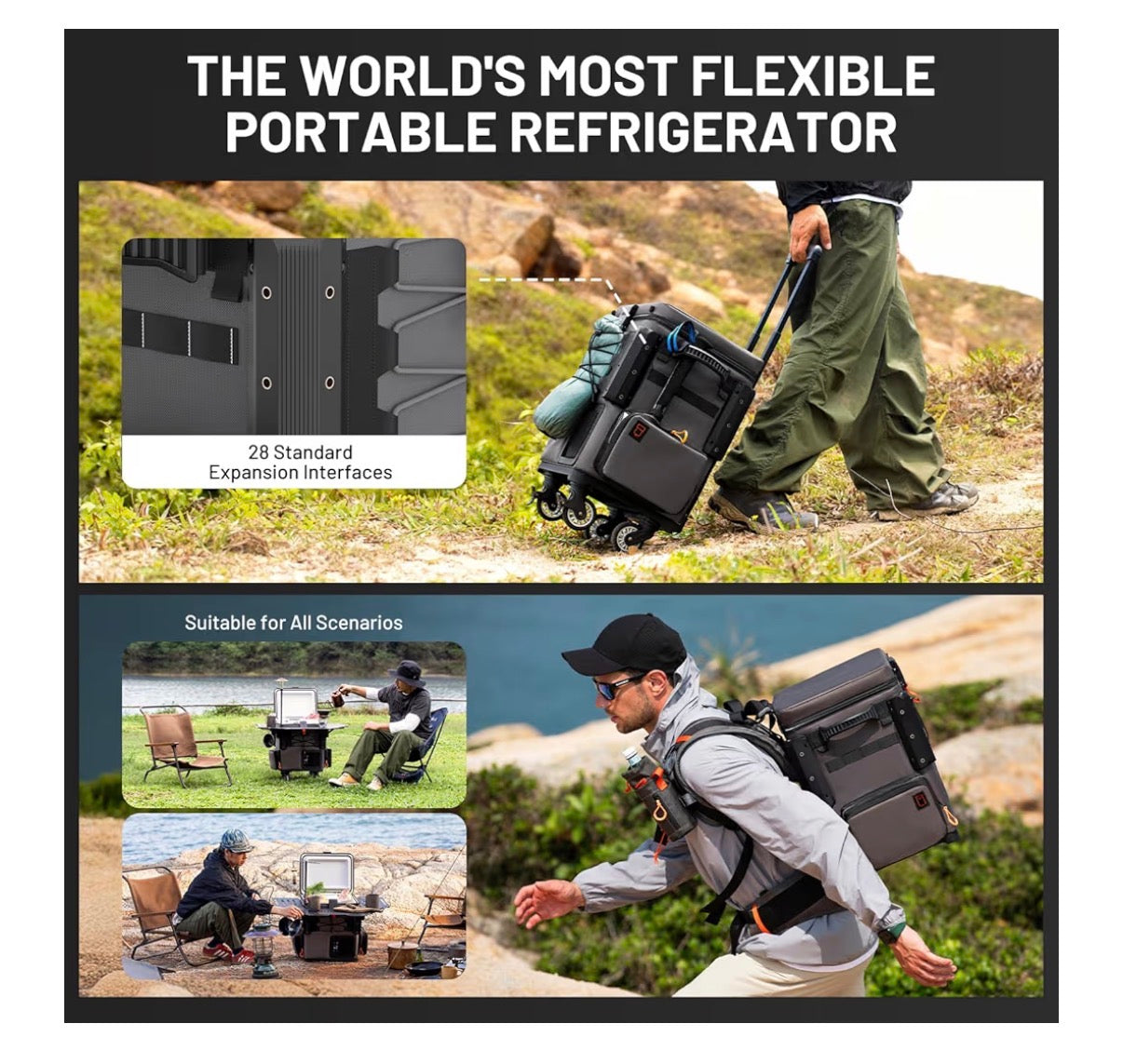 Litheli 12 Volt Portable Refrigerator with 2 U20 Batteries, 20L/21Q Car Fridge, Portable Freezer, Compressor Cooler with 12V/24 DC for Outdoor Camping Overlanding Truck RV SUV Van (Charcoal Gray) (New in Box)