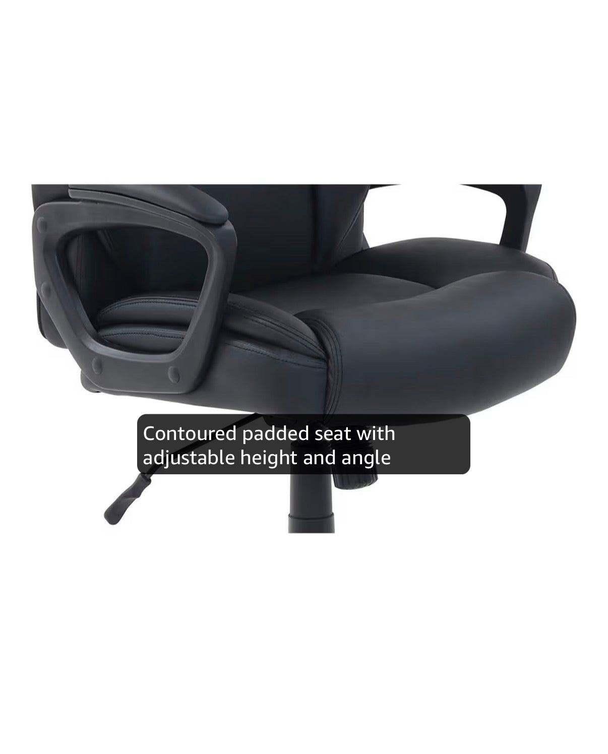 Amazon Basics Classic Puresoft PU Padded Mid-Back Office Desk Chair with Armrest, Easy Assembly, Sturdy Metal Base, Wheels, 275lb Support 26 Inch X 23.75 Inch X 42 Inch (Black) (New in Box)