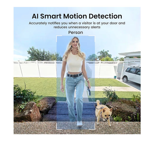 Aosu 2K Wireless Doorbell Camera 170 Degrees Wide Angle Battery Powered 2.4G Wifi 2 Way Full Head to Toe Video, Intelligent Parcel Detection, Local & Cloud Storage, Works with Alexa & Google Assistant (New in Box) (White)