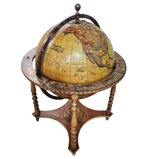 ACHILLE - ZOFFOLI Mid-Century Old World Globe Bar