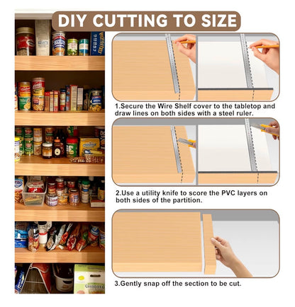 5 Pack 38 Inch X 16 Inch Wire Shelf Cover for Pantry, Closet, Kitchen Waterproof PVC Wood Look Wire Rack Covers for Shelves, Multiple No Tool Installation (New in Box)