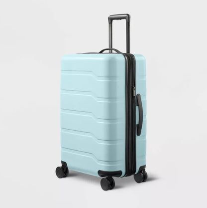 (New) Hardside Medium Checked Spinner Wheels Suitcase - Open Story