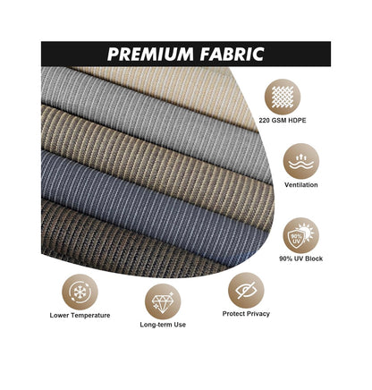 Outdoor Roller Shade 9ft width X 8ft Height, Mocha Exterior Cordless Patio Shades Roll Up Blinds with Spliced Pole Design, One Piece Fabric