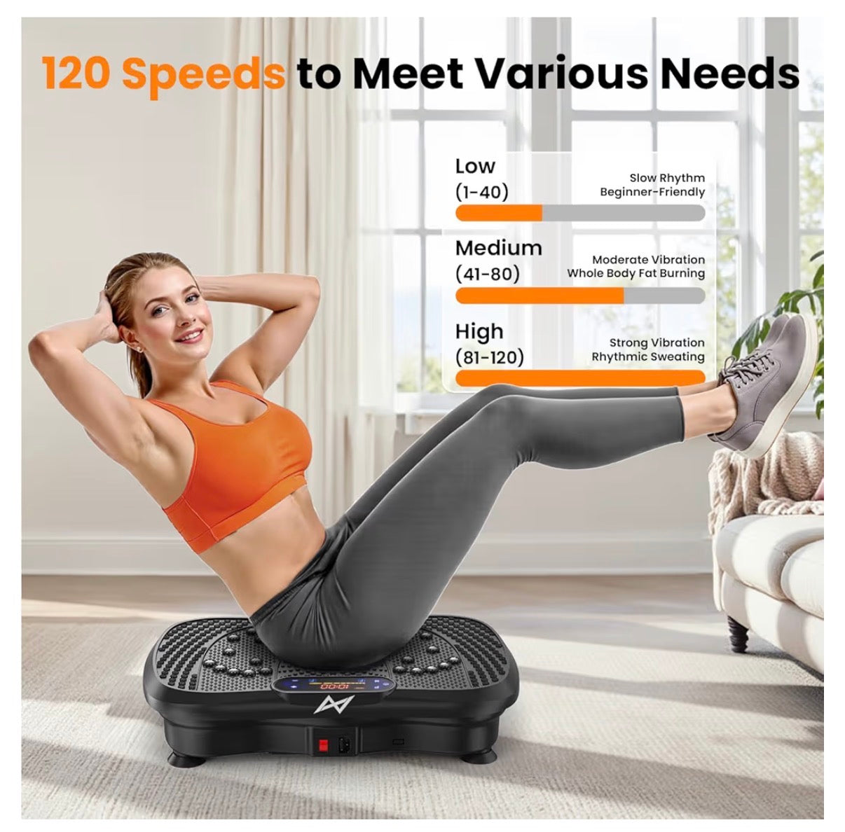 Vibration Plate Fitness Platform Exercise Machine Vibrating Shaking Full Body Shaker Workout Vibrate Stand Shake Board Sport for Weight Loss Fat Burner for Gym, Home, or Office