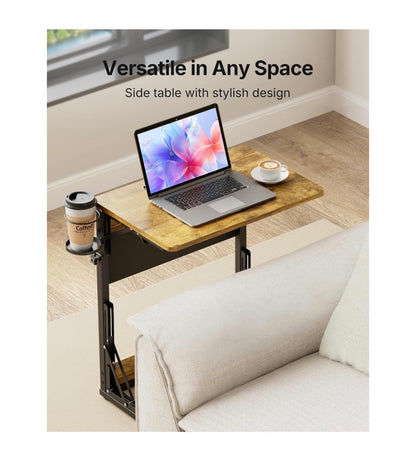 Adjustable TV Tray Table with Cup Holder, Storage Bag & Table Slot Easy Assembly TV Dinner Tray Table, 21.6 Inch Foldable Table Tray, TV Trays for Eating on Couch, Bed & Chair (New in Box)