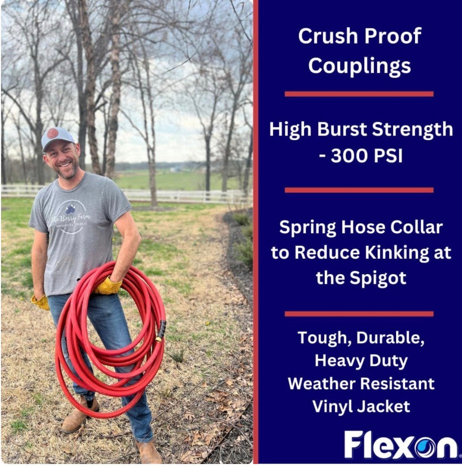 Flexon Farm and Ranch Garden Hose 100 Ft. Red- (New)