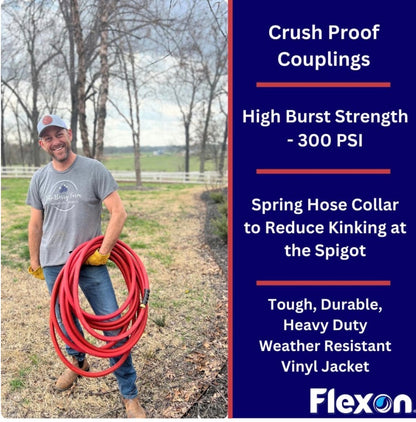 Flexon Farm and Ranch Garden Hose 100 Ft. Red- (New)