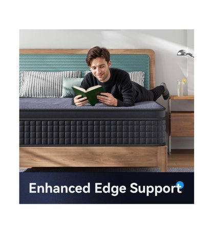 King Mattress 12 Inch Hybrid Mattress in a Box Medium Firm with Euro Top for Pressure Relief (New in Box)