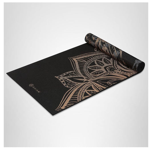 Yoga Mat Premium Print Reversable Extra Thick Non-Slip Exercise & Fitness Mat for All Types of Yoga, Pilates & Floor Workouts (Marbled Bronze Medallion) (New in Box)