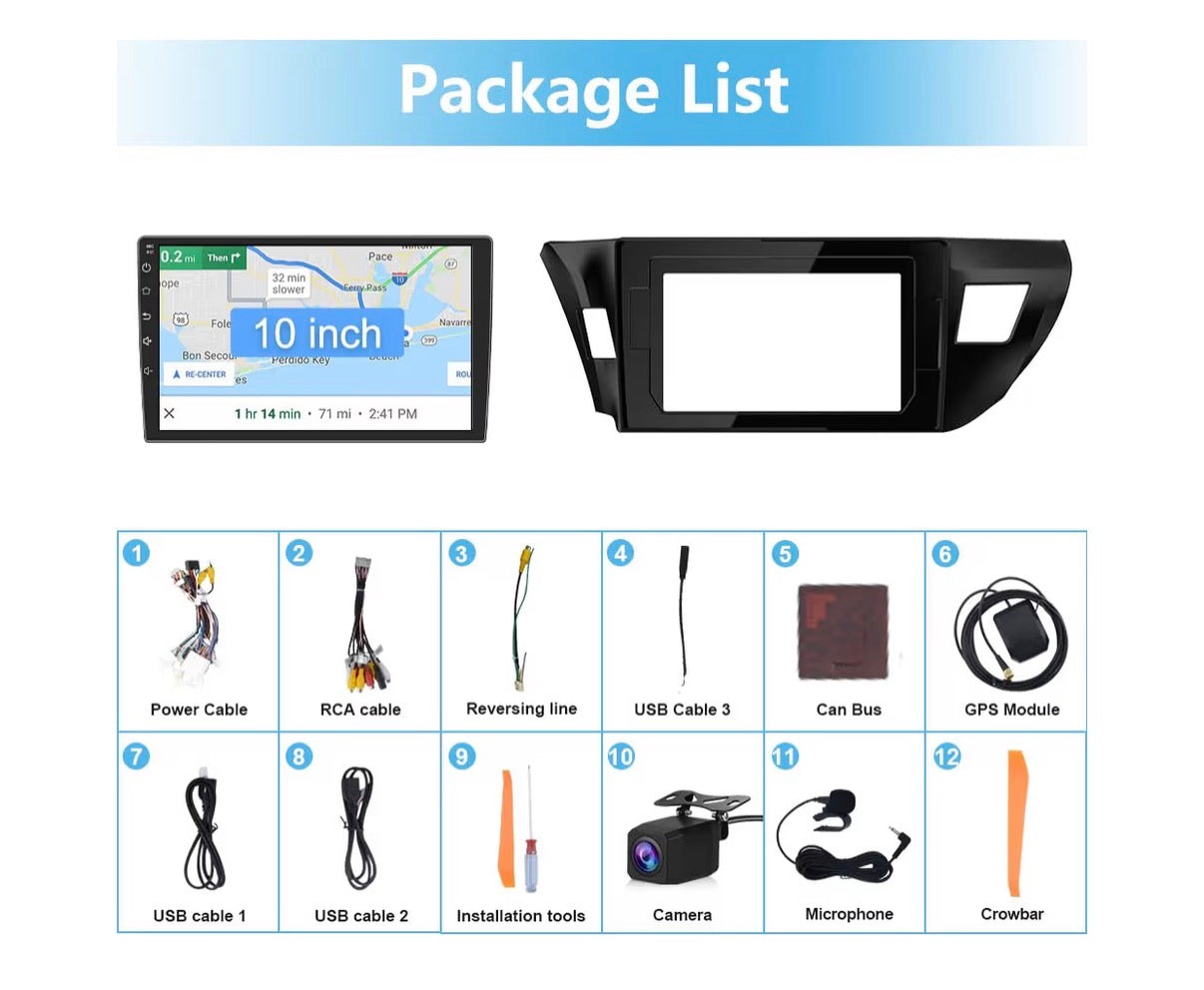 Car Radio Stereo Android 13 for Toyota Corolla 2014, 2015, 2016 with CarPlay (New in Box)