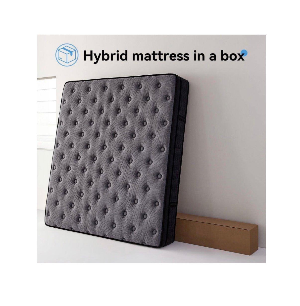 King Mattress 12 Inch Hybrid Mattress in a Box Medium Firm with Euro Top for Pressure Relief (New in Box)