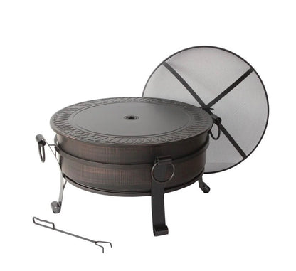 Hometrends Steel Bowl Wood Burning Fire Pit & Fireplace