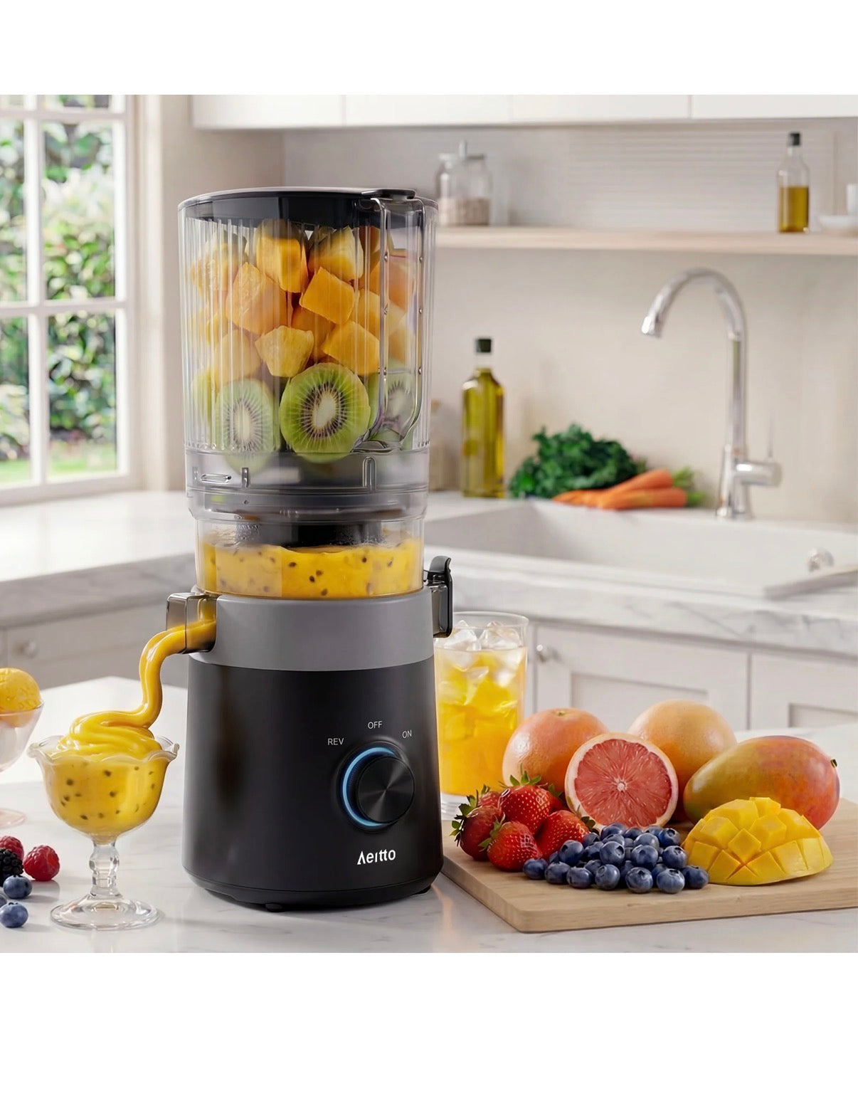 Aeitto Max6 Easepress Juicer Less Prep, Less Cleanup, Filter Free Easy clean Design (Black) (New in Box)