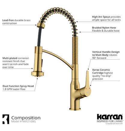 Karran inspired for Living Brushed Gold Faucet