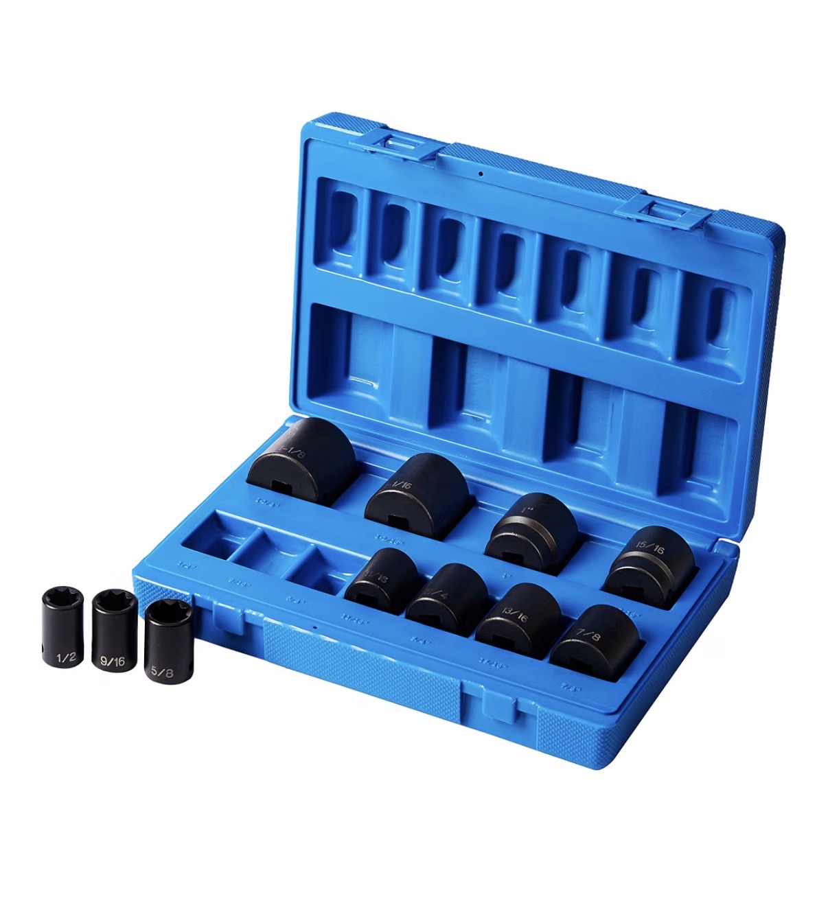 Grey Pneumatic 1/2 Inch Drive 11-Piece 8-Point Standard Socket Set