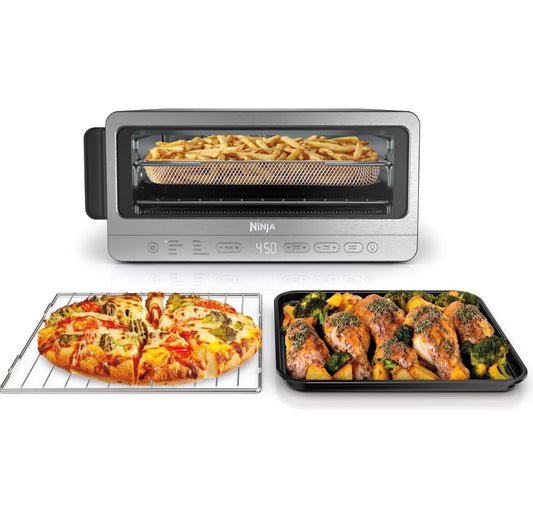 Ninja Flip Toaster Oven & Air Fryer, 8-in-1 Stainless Steel, SP151 Air Frye, Bake, Broil, Toast, Bagel, Dehydrate, Reheat, 1800W, Flip Up & Away, XL Capacity (New In Box)