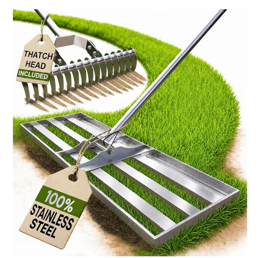 Oris Garden Lawn Leveling Rake -30 inch Leveling and Thatch Rake