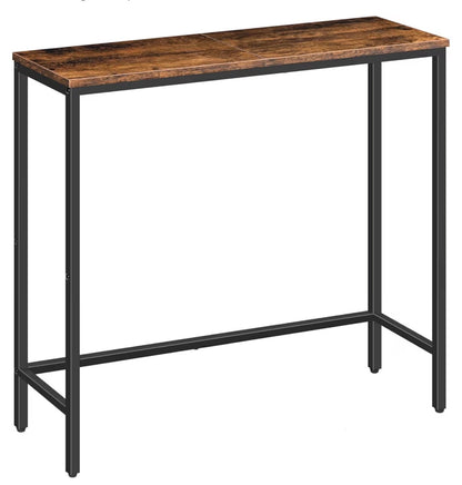 HOOBRO Narrow Console Table 29.5 Inch Small Entryway Table, Thin Sofa Side Display Table, for Hallway, Bedroom, Living Room, foyer, Rustic Brown and Black (New in Box: Needs to be Assembled)
