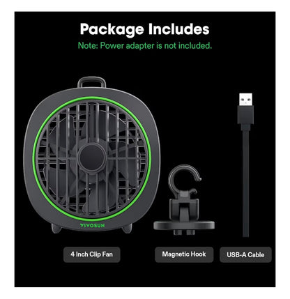 Vivosun Aerowave Grow Tent Clip Fan with Detachable Hook 3 Speed Strong & Quiet Airflow