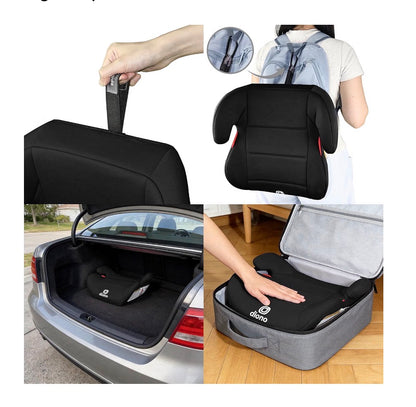 Diono Solana Lite Backless Booster Car Seat, Lightweight & Portable for Travel, Machine Washable Covers, 40-100lbs (Black) (New in Box)