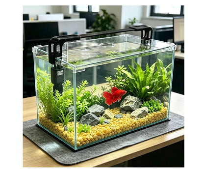 Vimvins 10 Gallon Glass Fish Tank, Easy  to Maintain Small Aquarium for Betta/Shrimp and Aquatic Planting (New in Box)