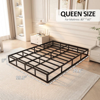 Queen Size Box Spring, 9 Inch Height Profile Box Springs with Washable Cover, Heavy Duty Metal Mattress Foundation Easy Assembly Noise Free (New in Box)