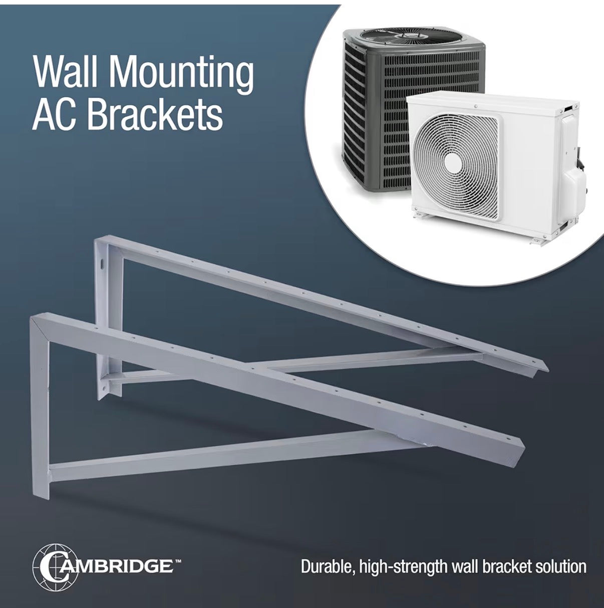 Cambridge 36 inch Steel Wall Mounted Brackets For Mini Split Type A/c 600 lbs. capacity