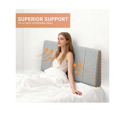Twin Size Headboard, Upholstered Headboard Twin Size Linen Fabric Modern Style Headboards Extra Thick (Light Gray) (New in Box)