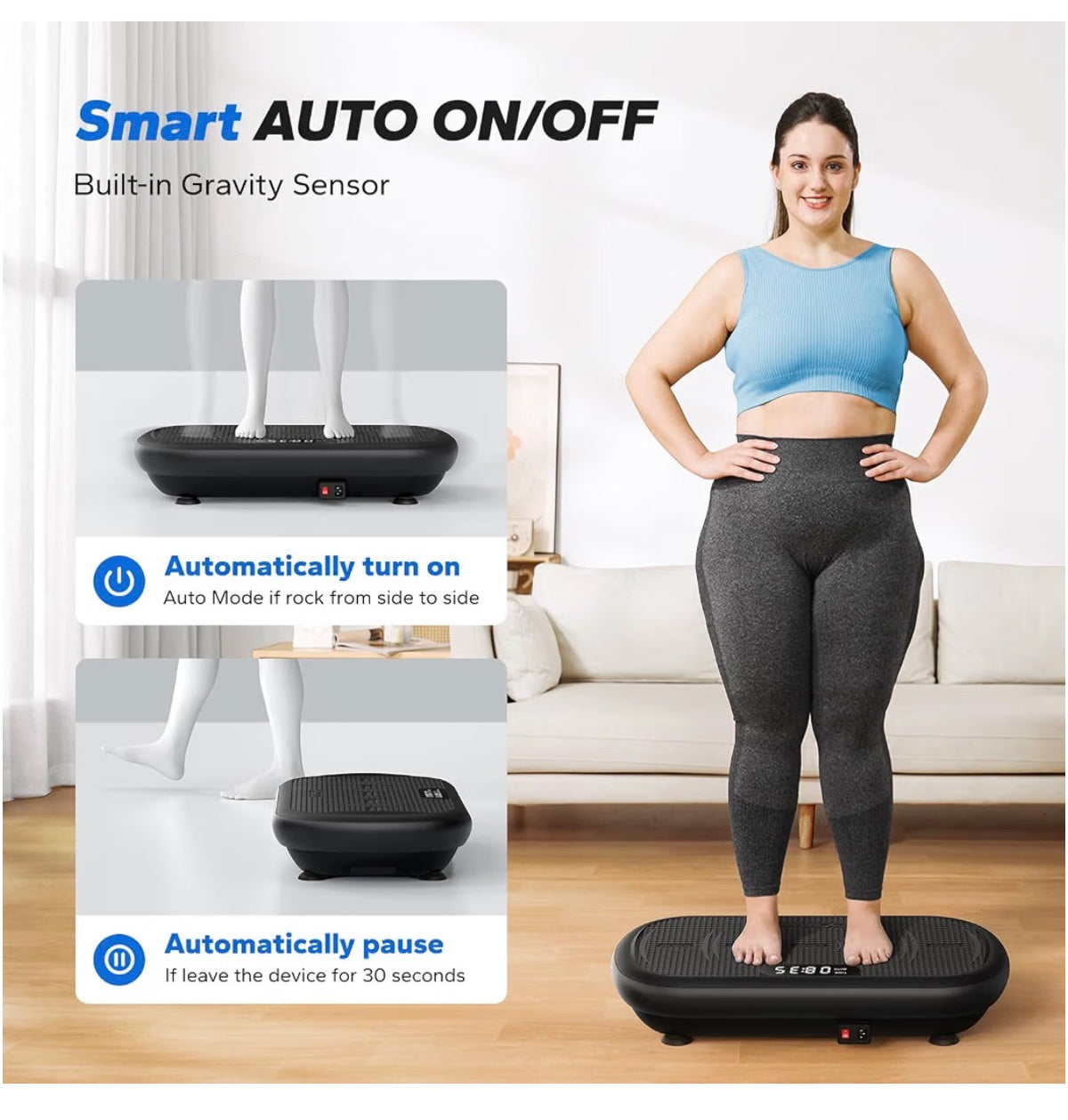 Merach CV40 Curved Vibration Plate Exercise Machine with 440lbs Capacity 200W Powerful Motor, 13mm Amplitude, Shake Plate for Lymphatic Drainage, Bluetooth, Silicone Pedal, Resistance Band, Home Gym (Black) (New in Box)