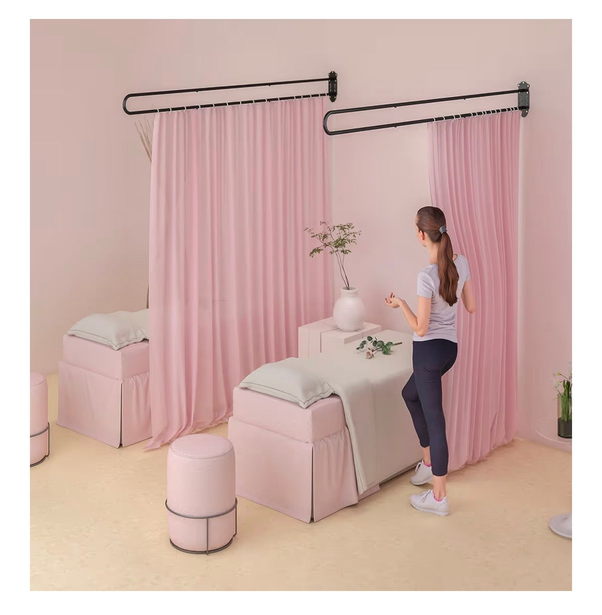 Partition Curtain Rod U Shaped Curtain Rod 6.56 Feet