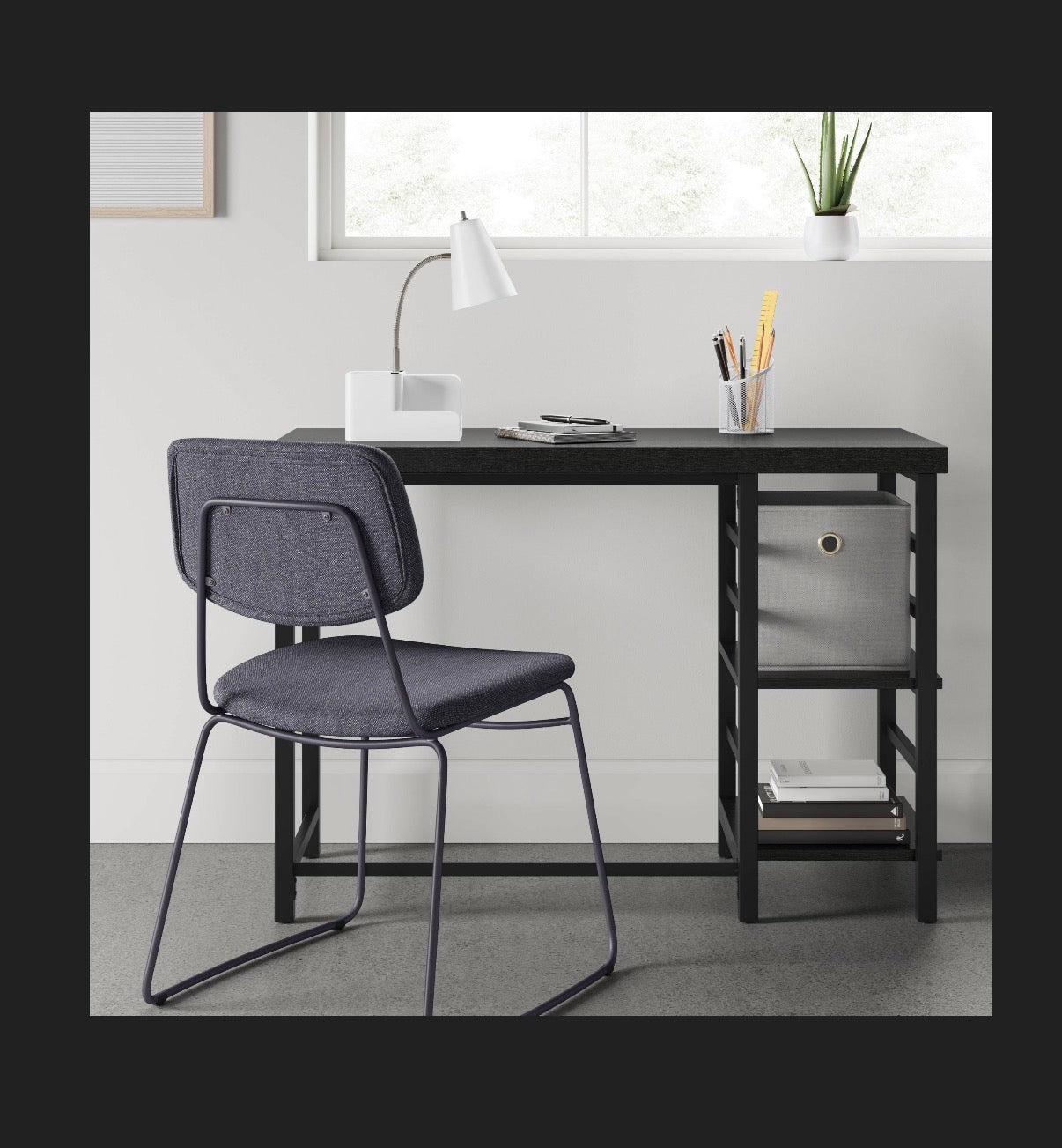 Adjustable Storage Desk (Black) (New in Box) (Assembly Required)