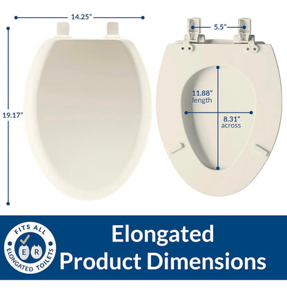 Mayfair Cameron Biscuit Toilet Seat, Non-Slip Heavy Duty Wood, Easy Clean Made in USA Elongated (New in Package)