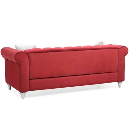 Glory Furniture Raisa Velvet Upholstered Sofa (Burgandy) (New; Just Unboxed)