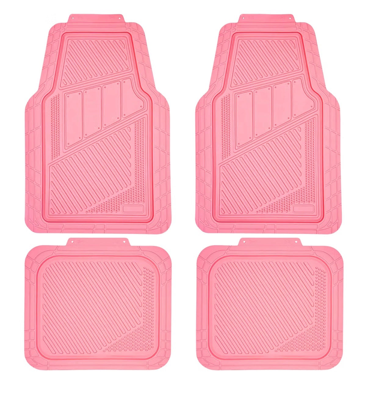 Car Pass Heavy Duty Rubber Floor Mats 4 Piece, Pink Car Mats Full Sets Anti-Slip, Waterproof Universal Trim to Fit for Car SUV Truck, Durable All Weather Automotive Car mats (Pink) (New in Box)