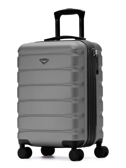 Charcoal- Flight Knight 22x14x9" Expandable Carry On Suitcase Hardside TSA Lock USB C Port Lightweight Luggage