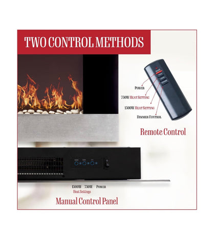 Northwest Electric Fireplace 36 Inch X 8.6 Inch X 22 Inch (Silver) (New in Box)